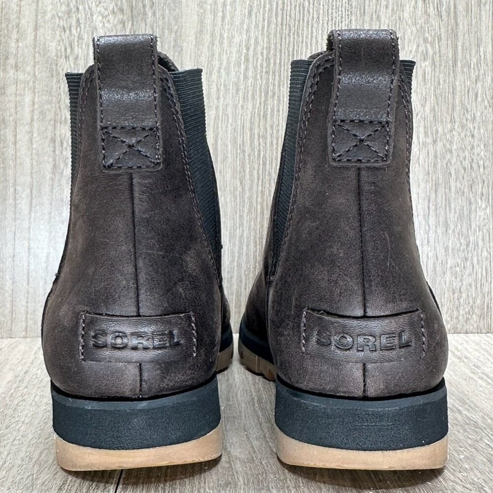 Sorel Boots Womens 7.5 Harlow Chelsea Ankle Waterproof Leather Brown NL3726-205 - Picture 4 of 12